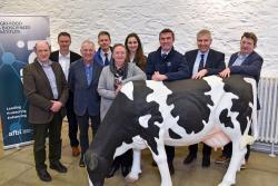 Dr Sam Strain (CEO, AHWNI), Martin Mulholland (DAERA),  Professor Gerry Boyle (Chair of AgriSearch), Don Morrow (CAFRE), Professor Elizabeth Magowan (Director AFBI), Gill Gallagher (CEO NIGTA), Professor Steven Morrison (Head of Sustainable Livestock Syst