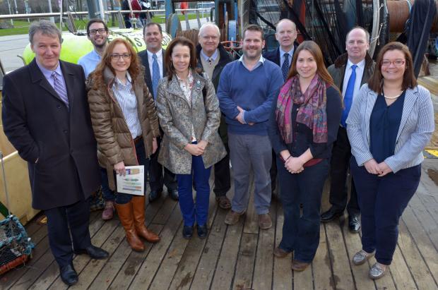 Members of the All Party Group on Science and Technology with AFBI scientists aboard the RV Corystes
