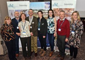 Some of the speakers with AFBI staff at the Royal Entomological Society / Buglife meeting L-R, Carol Hall, Sam Clawson, Catherine Bertrand, Archie Murchie, Úna Fitzpatrick, Anna Hart, Stephen Jess, Joanna Kirbas