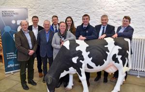 Dr Sam Strain (CEO, AHWNI), Martin Mulholland (DAERA),  Professor Gerry Boyle (Chair of AgriSearch), Don Morrow (CAFRE), Professor Elizabeth Magowan (Director AFBI), Gill Gallagher (CEO NIGTA), Professor Steven Morrison (Head of Sustainable Livestock Syst